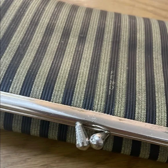 Fendi Black and Gold Striped Cosmetic Case - Picture 1 of 6